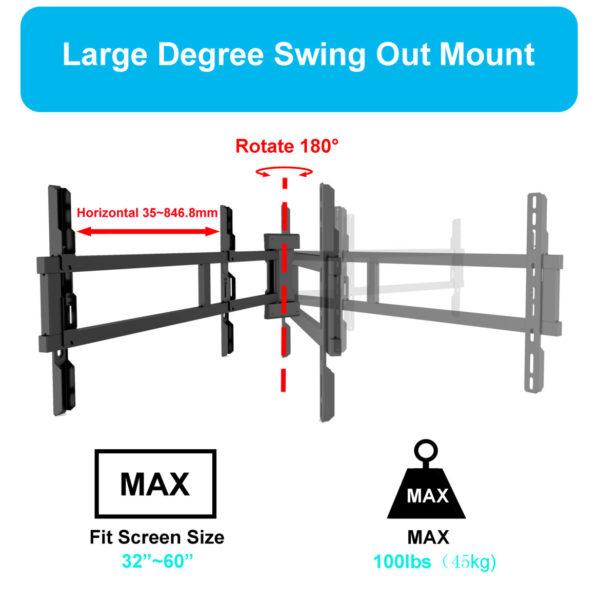 Swing out TV mount universal bracket Specs