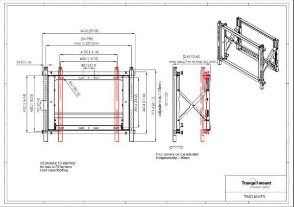 Pull Out Video Wall Mount Display Specs