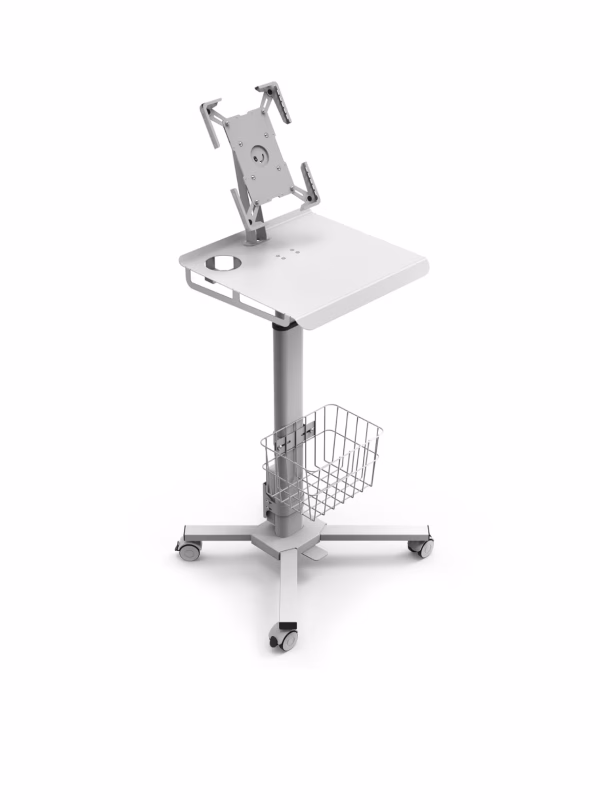 TMount Adjustable Rolling Medical Cart: Pneumatic Mobile Workstation with iPad Enclosure for 9.7-13" iPad and Tablet - Ideal for Hospital Dental Clinic Office - Image 5