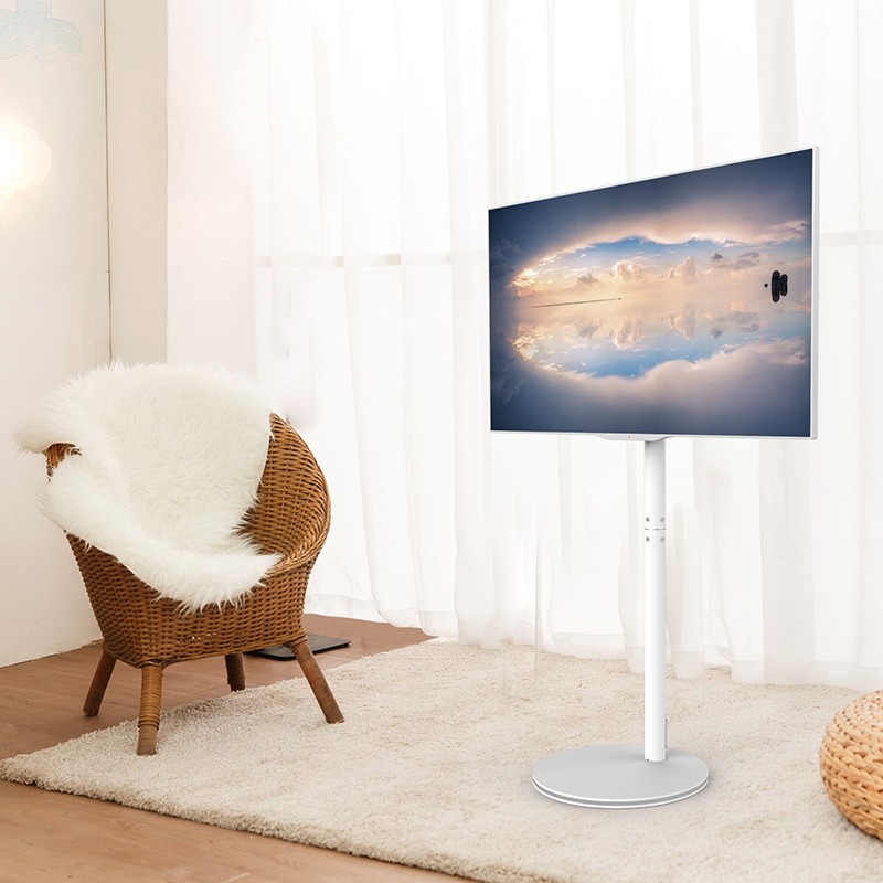 Elegant LED TV Floor Stand with Lamp on Base TV Carts-TranquilMount ETFS-1