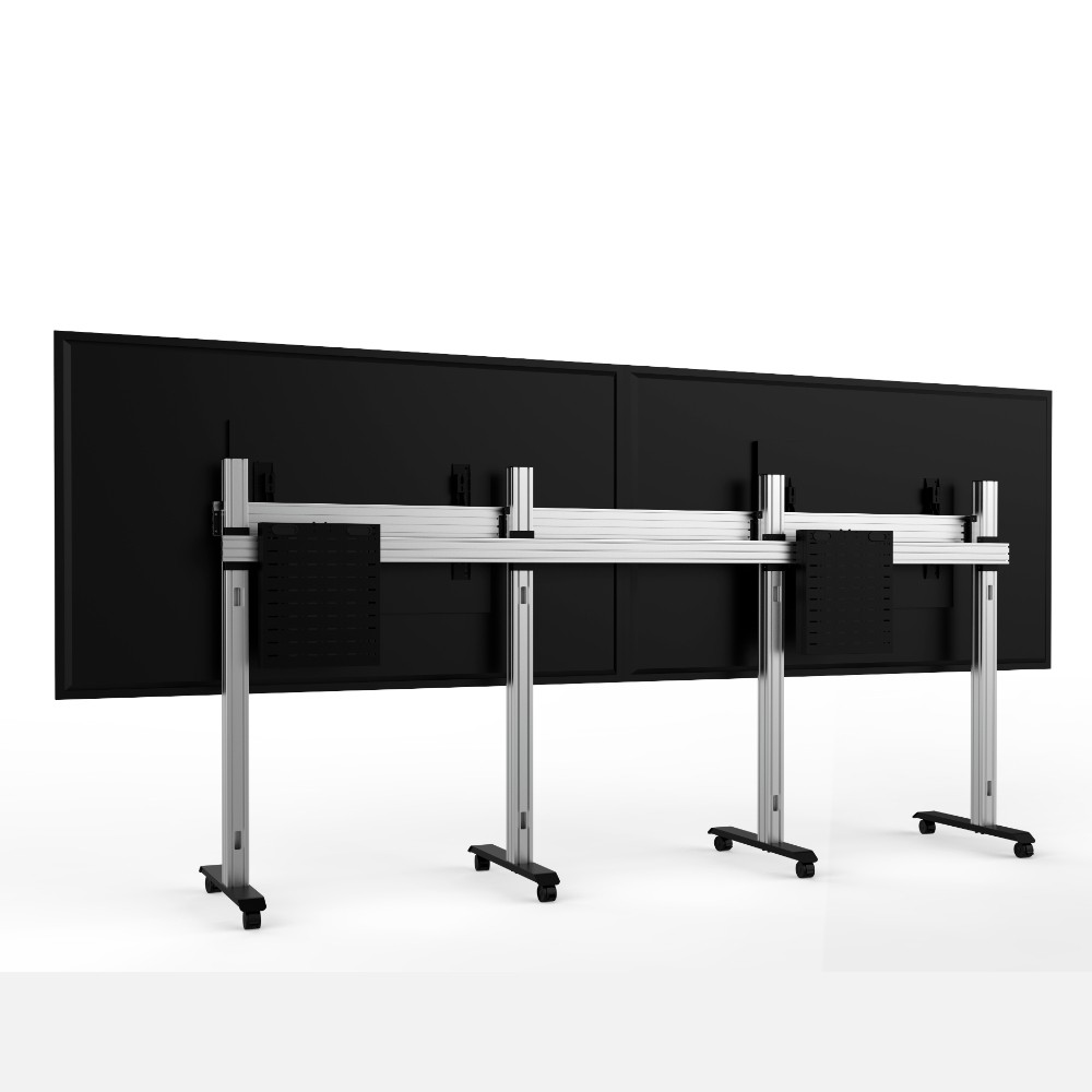 Mobile TV Cart TV Floor Stand for Dual Screens-TranquilMount MLH-01