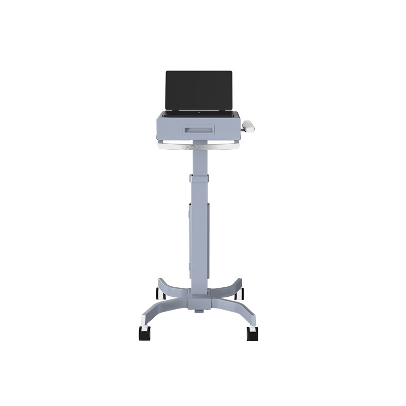 Height Adjustable Medical Trolley Mobile Workstation Laptop Dental Cart With Oral Scanner Holder