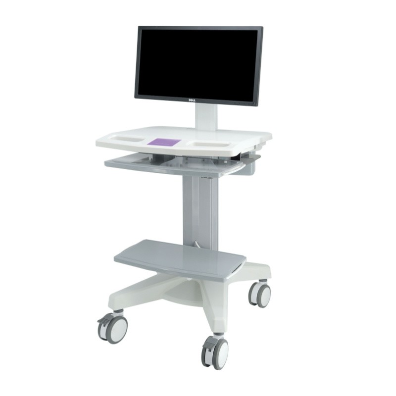 Height Adjustable Mobile Workstation Medical Computer Cart VESA Hospital Trolley-TranquilMount PM-YB5001B
