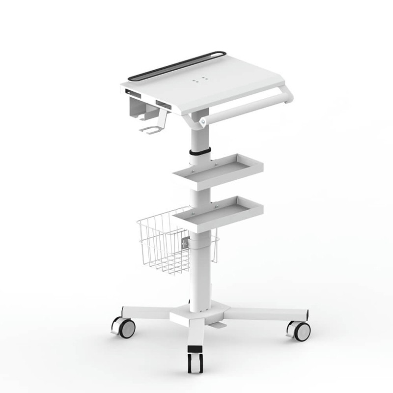 Anti-theft Medical Laptop Cart With Scanner Holder Mobile Workstation
