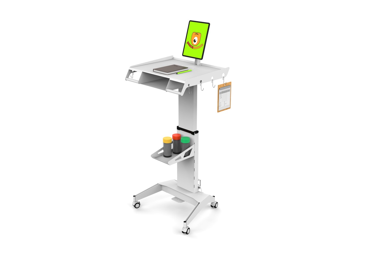 Height Adjustable Medical Trolley Laptop Cart-TranquilMount MCS-02